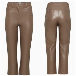 Aritzia- Wilfred Melina Cropped Pant in Shitake- NWOT